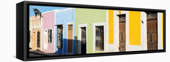 ¡Viva Mexico! Panoramic Collection - Colorful Street Campeche-Philippe Hugonnard-Framed Stretched Canvas