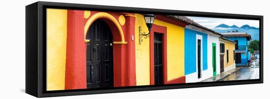 ¡Viva Mexico! Panoramic Collection - Colorful Street Scene San Cristobal de Las Casas-Philippe Hugonnard-Framed Stretched Canvas