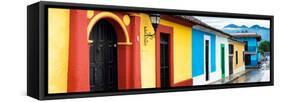 ¡Viva Mexico! Panoramic Collection - Colorful Street Scene San Cristobal de Las Casas-Philippe Hugonnard-Framed Stretched Canvas