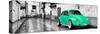 ¡Viva Mexico! Panoramic Collection - Coral Green VW Beetle Car in San Cristobal de Las Casas-Philippe Hugonnard-Stretched Canvas