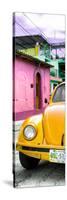 ¡Viva Mexico! Panoramic Collection - Dark Yellow VW Beetle Car and Colorful Houses-Philippe Hugonnard-Stretched Canvas