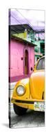 ¡Viva Mexico! Panoramic Collection - Dark Yellow VW Beetle Car and Colorful Houses-Philippe Hugonnard-Stretched Canvas