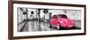 ¡Viva Mexico! Panoramic Collection - Deep Pink VW Beetle Car in San Cristobal de Las Casas-Philippe Hugonnard-Framed Photographic Print