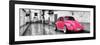 ¡Viva Mexico! Panoramic Collection - Deep Pink VW Beetle Car in San Cristobal de Las Casas-Philippe Hugonnard-Framed Photographic Print