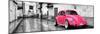 ¡Viva Mexico! Panoramic Collection - Deep Pink VW Beetle Car in San Cristobal de Las Casas-Philippe Hugonnard-Mounted Photographic Print