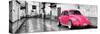 ¡Viva Mexico! Panoramic Collection - Deep Pink VW Beetle Car in San Cristobal de Las Casas-Philippe Hugonnard-Stretched Canvas