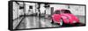 ¡Viva Mexico! Panoramic Collection - Deep Pink VW Beetle Car in San Cristobal de Las Casas-Philippe Hugonnard-Framed Stretched Canvas