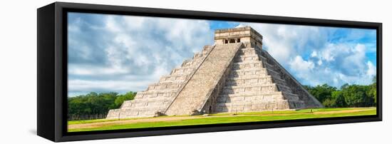 ¡Viva Mexico! Panoramic Collection - El Castillo Pyramid - Chichen Itza III-Philippe Hugonnard-Framed Stretched Canvas