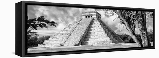 ¡Viva Mexico! Panoramic Collection - El Castillo Pyramid - Chichen Itza IX-Philippe Hugonnard-Framed Stretched Canvas