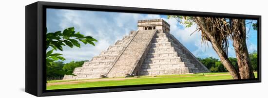 ¡Viva Mexico! Panoramic Collection - El Castillo Pyramid - Chichen Itza VII-Philippe Hugonnard-Framed Stretched Canvas