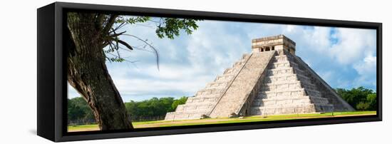 ¡Viva Mexico! Panoramic Collection - El Castillo Pyramid - Chichen Itza X-Philippe Hugonnard-Framed Stretched Canvas