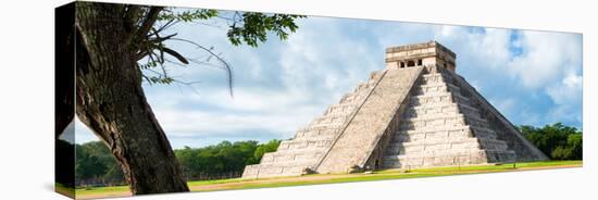 ¡Viva Mexico! Panoramic Collection - El Castillo Pyramid - Chichen Itza X-Philippe Hugonnard-Stretched Canvas