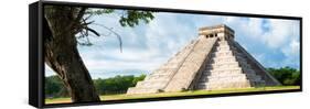 ¡Viva Mexico! Panoramic Collection - El Castillo Pyramid - Chichen Itza X-Philippe Hugonnard-Framed Stretched Canvas