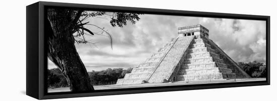 ¡Viva Mexico! Panoramic Collection - El Castillo Pyramid - Chichen Itza XIII-Philippe Hugonnard-Framed Stretched Canvas