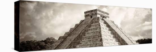 ¡Viva Mexico! Panoramic Collection - El Castillo Pyramid - Chichen Itza-Philippe Hugonnard-Stretched Canvas