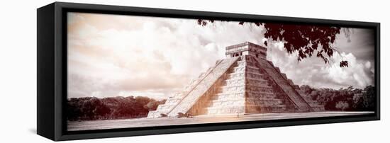 ¡Viva Mexico! Panoramic Collection - El Castillo Pyramid in Chichen Itza IX-Philippe Hugonnard-Framed Stretched Canvas