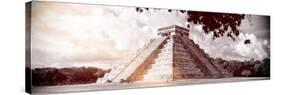 ¡Viva Mexico! Panoramic Collection - El Castillo Pyramid in Chichen Itza IX-Philippe Hugonnard-Stretched Canvas