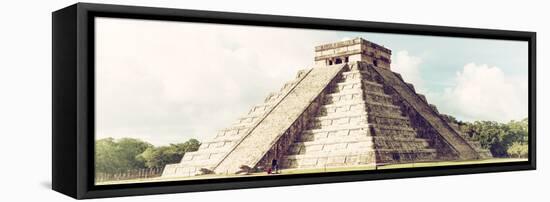 ¡Viva Mexico! Panoramic Collection - El Castillo Pyramid in Chichen Itza VI-Philippe Hugonnard-Framed Stretched Canvas