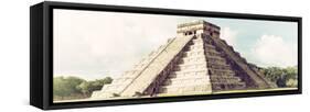 ¡Viva Mexico! Panoramic Collection - El Castillo Pyramid in Chichen Itza VI-Philippe Hugonnard-Framed Stretched Canvas