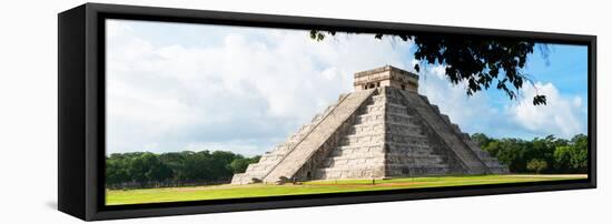 ¡Viva Mexico! Panoramic Collection - El Castillo Pyramid in Chichen Itza VIII-Philippe Hugonnard-Framed Stretched Canvas