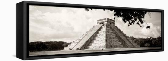 ¡Viva Mexico! Panoramic Collection - El Castillo Pyramid in Chichen Itza X-Philippe Hugonnard-Framed Stretched Canvas