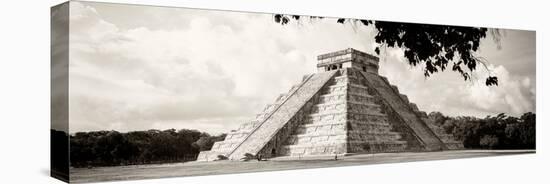 ¡Viva Mexico! Panoramic Collection - El Castillo Pyramid in Chichen Itza X-Philippe Hugonnard-Stretched Canvas