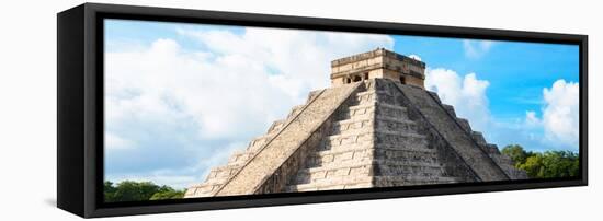 ¡Viva Mexico! Panoramic Collection - El Castillo Pyramid in Chichen Itza-Philippe Hugonnard-Framed Stretched Canvas