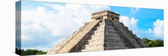 ¡Viva Mexico! Panoramic Collection - El Castillo Pyramid in Chichen Itza-Philippe Hugonnard-Stretched Canvas