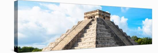 ¡Viva Mexico! Panoramic Collection - El Castillo Pyramid in Chichen Itza-Philippe Hugonnard-Stretched Canvas