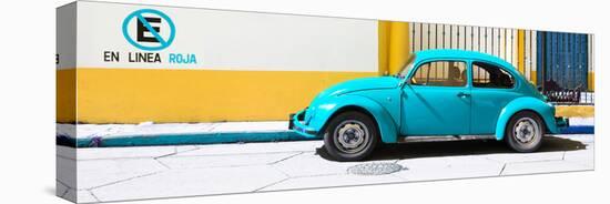 ¡Viva Mexico! Panoramic Collection - "En Linea Roja" Blue VW Beetle Car-Philippe Hugonnard-Stretched Canvas