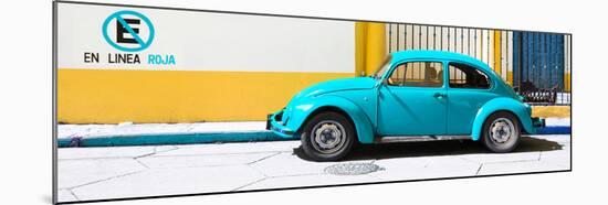 ¡Viva Mexico! Panoramic Collection - "En Linea Roja" Blue VW Beetle Car-Philippe Hugonnard-Mounted Photographic Print