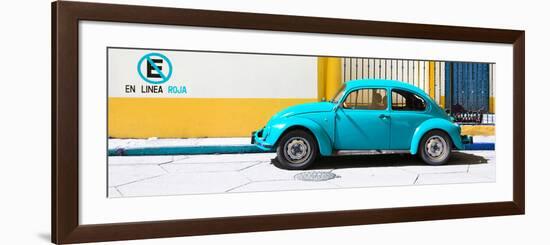 ¡Viva Mexico! Panoramic Collection - "En Linea Roja" Blue VW Beetle Car-Philippe Hugonnard-Framed Photographic Print