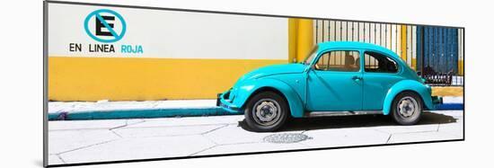 ¡Viva Mexico! Panoramic Collection - "En Linea Roja" Blue VW Beetle Car-Philippe Hugonnard-Mounted Photographic Print