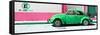 ¡Viva Mexico! Panoramic Collection - "En Linea Roja" Green VW Beetle Car-Philippe Hugonnard-Framed Stretched Canvas