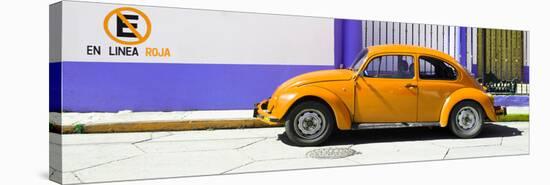 ¡Viva Mexico! Panoramic Collection - "En Linea Roja" Orange VW Beetle Car-Philippe Hugonnard-Stretched Canvas