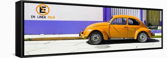 ¡Viva Mexico! Panoramic Collection - "En Linea Roja" Orange VW Beetle Car-Philippe Hugonnard-Framed Stretched Canvas