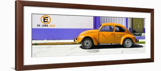 ¡Viva Mexico! Panoramic Collection - "En Linea Roja" Orange VW Beetle Car-Philippe Hugonnard-Framed Photographic Print