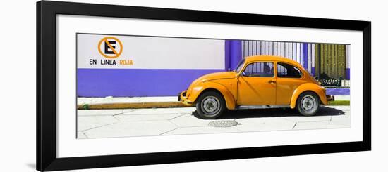 ¡Viva Mexico! Panoramic Collection - "En Linea Roja" Orange VW Beetle Car-Philippe Hugonnard-Framed Photographic Print