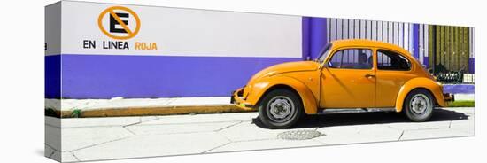 ¡Viva Mexico! Panoramic Collection - "En Linea Roja" Orange VW Beetle Car-Philippe Hugonnard-Stretched Canvas