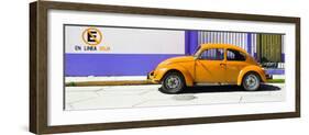 ¡Viva Mexico! Panoramic Collection - "En Linea Roja" Orange VW Beetle Car-Philippe Hugonnard-Framed Photographic Print