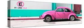 ¡Viva Mexico! Panoramic Collection - "En Linea Roja" Pink VW Beetle Car-Philippe Hugonnard-Stretched Canvas