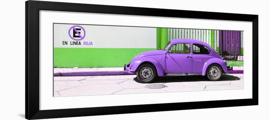 ¡Viva Mexico! Panoramic Collection - "En Linea Roja" Purple VW Beetle Car-Philippe Hugonnard-Framed Photographic Print