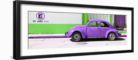 ¡Viva Mexico! Panoramic Collection - "En Linea Roja" Purple VW Beetle Car-Philippe Hugonnard-Framed Photographic Print