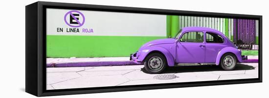 ¡Viva Mexico! Panoramic Collection - "En Linea Roja" Purple VW Beetle Car-Philippe Hugonnard-Framed Stretched Canvas