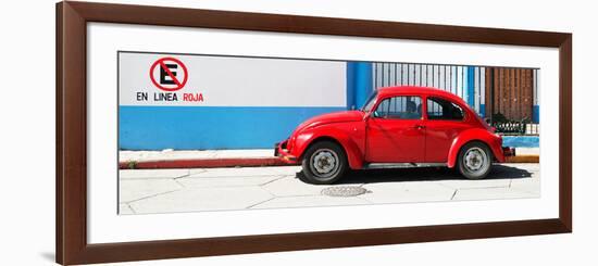 ¡Viva Mexico! Panoramic Collection - "En Linea Roja" Red VW Beetle Car-Philippe Hugonnard-Framed Photographic Print