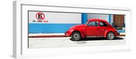 ¡Viva Mexico! Panoramic Collection - "En Linea Roja" Red VW Beetle Car-Philippe Hugonnard-Framed Photographic Print