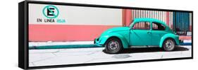 ¡Viva Mexico! Panoramic Collection - "En Linea Roja" Turquoise VW Beetle Car-Philippe Hugonnard-Framed Stretched Canvas