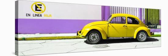 ¡Viva Mexico! Panoramic Collection - "En Linea Roja" Yellow VW Beetle Car-Philippe Hugonnard-Stretched Canvas