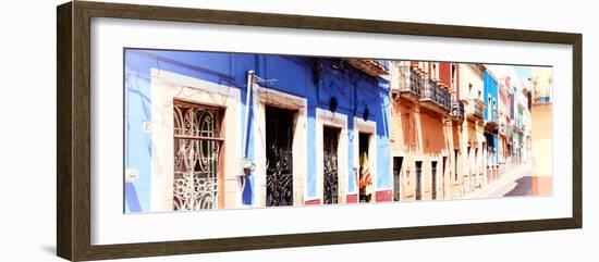 ¡Viva Mexico! Panoramic Collection - Facades of Colors in Guanajuato II-Philippe Hugonnard-Framed Photographic Print