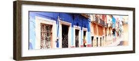 ¡Viva Mexico! Panoramic Collection - Facades of Colors in Guanajuato II-Philippe Hugonnard-Framed Photographic Print
